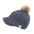 CC Knit Beanie Hat with Fur Pom