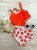 Kids 2pc Strawberry Fringe High Waist Swimsuit