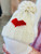 Cream Heart PomPom Knit Beanie 