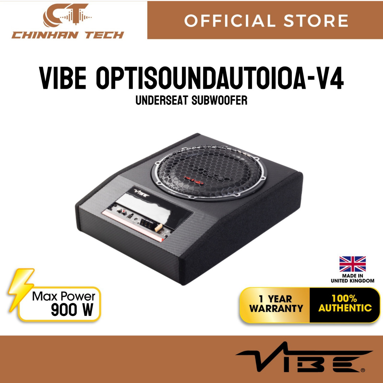 VIBE OPTISOUNDAUTO10A-V4 Underseat Subwoofer