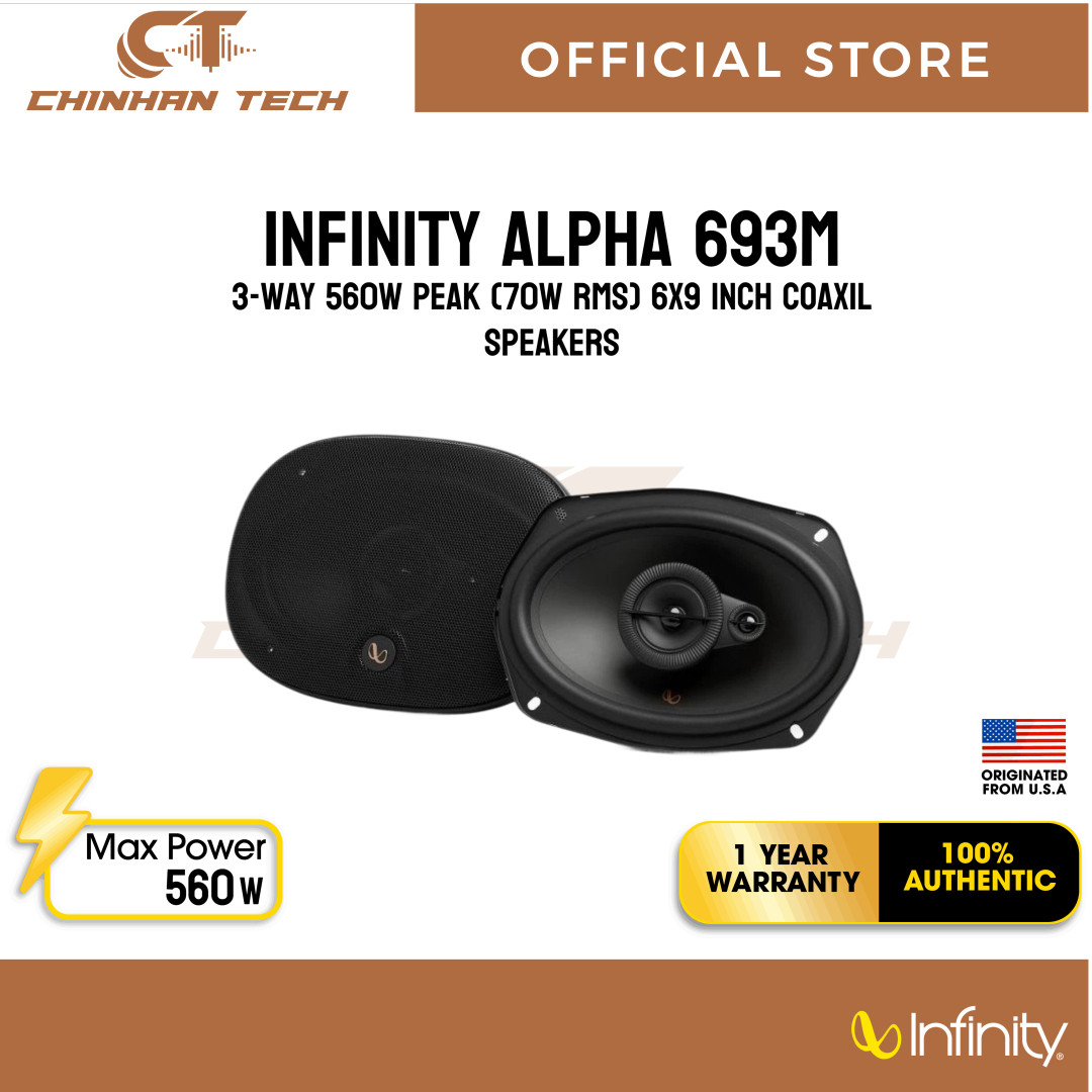 Infinity Alpha 693M 3-way 560W Peak (70W RMS) 6x9 inch Coaxil Speakers