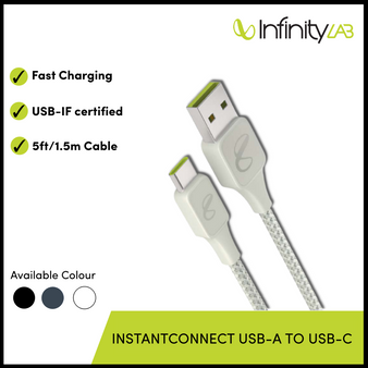 InstantConnect USB-C to Lightning  20W PD fast charging cable for iPhone®  and iPad®