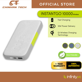 InfinityLab InstantGo 10000 Wireless 30W PD Ultra Fast Charging Wireless Powerbank