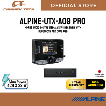 ALPINE UTX-A09PRO  Hi-Res Audio Digital Media AM/FM Receiver with Bluetooth and Dual USB