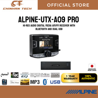 ALPINE UTX-A09PRO  Hi-Res Audio Digital Media AM/FM Receiver with Bluetooth and Dual USB
