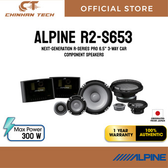 Alpine R2-S653 Next-Generation R-Series Pro 6.5" 3-Way Car Component Speakers
