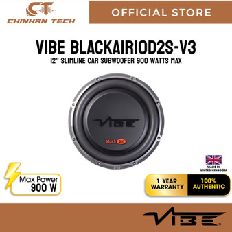 VIBE BLACKAIR10D2S-V3 12" Slimline Car Subwoofer 900 watts Max