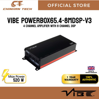 VIBE POWERBOX65.4-8MDSP-V3: VIBE PowerBox 65.4-8 DSP 4 Channel Car Audio Amplifier
