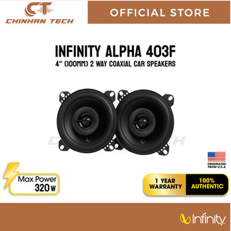 Infinity Alpha 403F 4" (100mm) 2 Way Coaxial Car Speakers 4ohm 320W