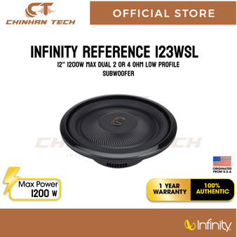 Infinity 123WSL Reference Series 12" shallow-mount component subwoofer with 2- or 4-ohm selectable impedance