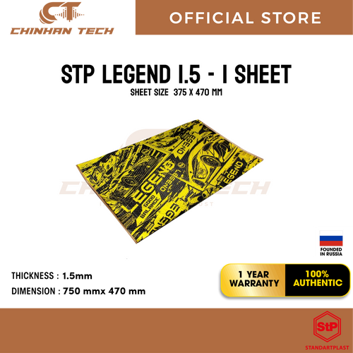 STP Legend 1.5 is a vibration-absorbing material used as the first layer for car noise insulation. [1 Sheet]