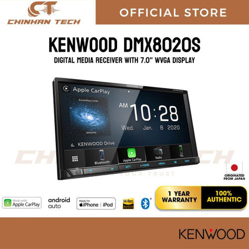 Kenwood DMX8020S 7-inch 2-DIN Apple CarPlay Android Auto Bluetooth USB Spotify Media Receiver