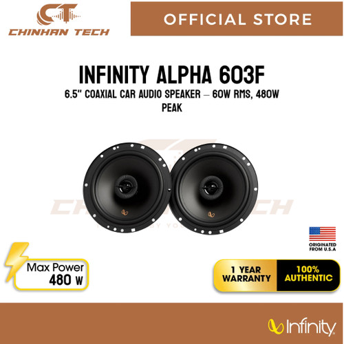 Infinity Alpha 603F 6.5" Coaxial Car Audio Speaker – 60W RMS, 480W Peak