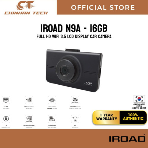 ROAD N9A 16GB  Full HD WiFi 3.5 LCD Display Car Camera