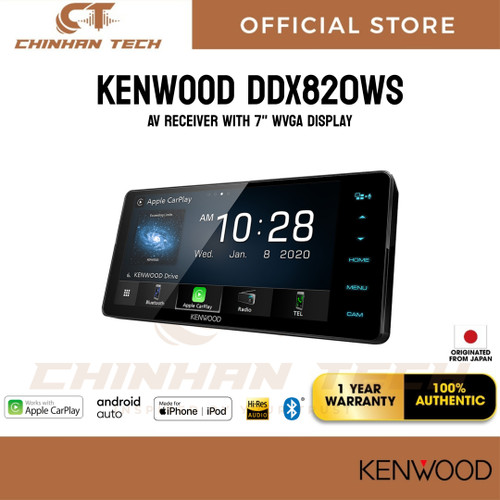 Kenwood DDX820WS AV Receiver with 7" WVGA Display