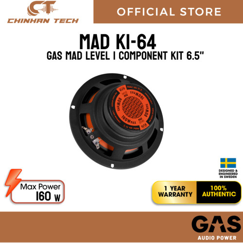 GAS AUDIO MAD K1-64 MAD-series Level 1 Component speakers kit 6.5"