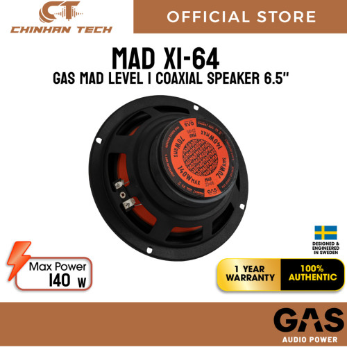 GAS AUDIO MAD X1-64 MAD-series Level 1 coaxial speaker 6.5"