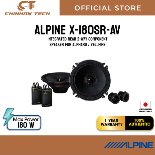 ALPINE X-180SR-AV  Integrated Rear 2-Way Component Speaker for ALPHARD / VELLFIRE