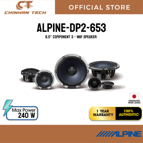 ALPINE-DP2-653 6.5" COMPONENT 3 - WAY SPEAKER