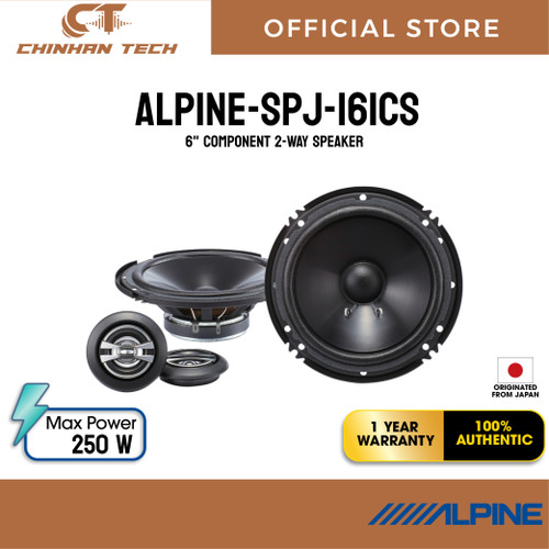 Alpine SPJ-161CS 6" 2-Way Type-J Series 250 Watts Peak Power Component Car Speakers