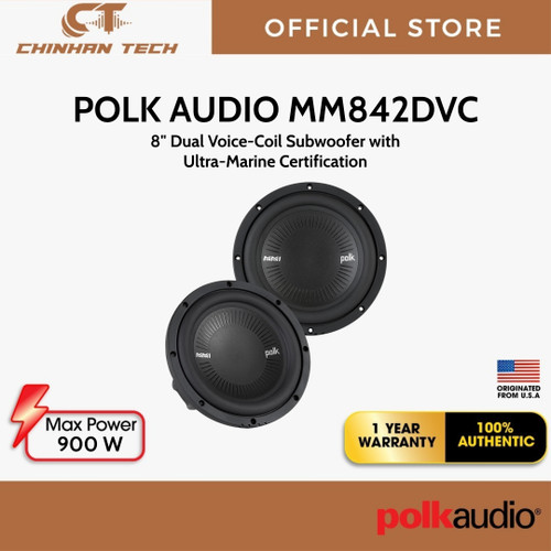 Polk Audio MM842 DVC 8" Dual Voice-Coil Subwoofer with Ultra-Marine Certification