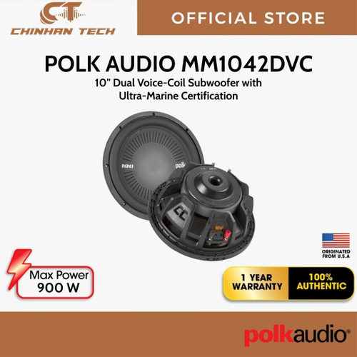 Polk Audio MM1042 DVC 10" Dual Voice-Coil Subwoofer with Ultra-Marine Certification