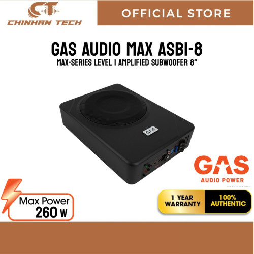 GAS AUDIO MAX ASB1-8 MAX-series Level 1 Amplified Subwoofer 8"
