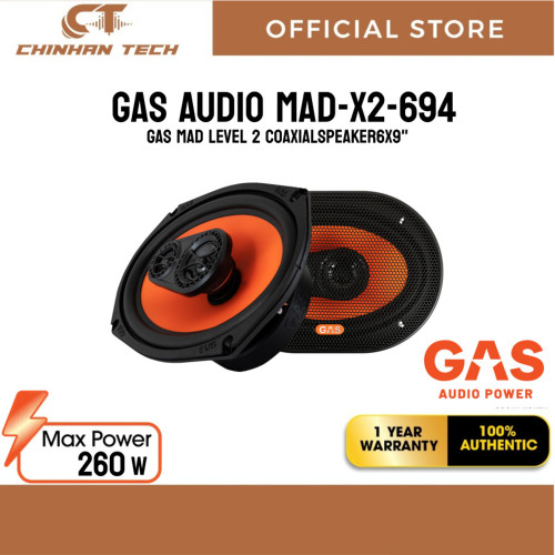 GAS AUDIO MAD X2-694 GAS MAD LEVEL 2 CoaxialSpeaker6x9"