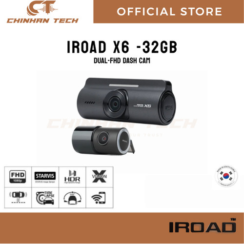 IROAD X6 Dual-FHD Dash Cam FHD 2-channel Sony Starvis Real HDR time lapse wifi wide angle camera IROAD X6 Dual-FHD Dash Cam FHD 2-channel Sony Starvis Real HDR time lapse wifi wide angle camera