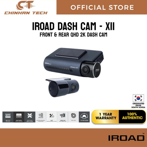IROAD X11 QHD Dual Channel Front & Rear DashCam Night Vision ADAS App Control Car Camera Driving Recorder