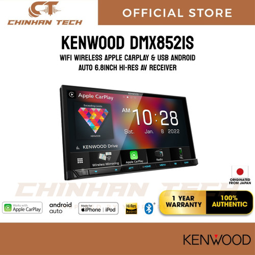 Kenwood DMX5020S Apple Carplay & USB Android Auto 6.8