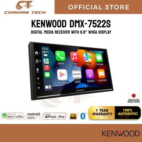 KENWOOD DMX7522S WIFI WIRELESS APPLE CARPLAY & USB Android AUTO 6.8INCH AV Receiver