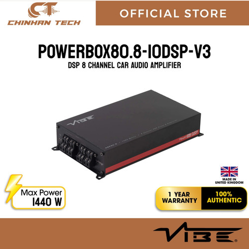 VIBE POWERBOX80.8-10DSP-V3: VIBE Powerbox 80.8 DSP 8 Channel Car Audio Amplifier