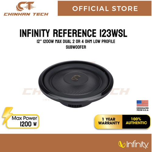 Infinity 123WSL Reference Series 12" shallow-mount component subwoofer with 2- or 4-ohm selectable impedance