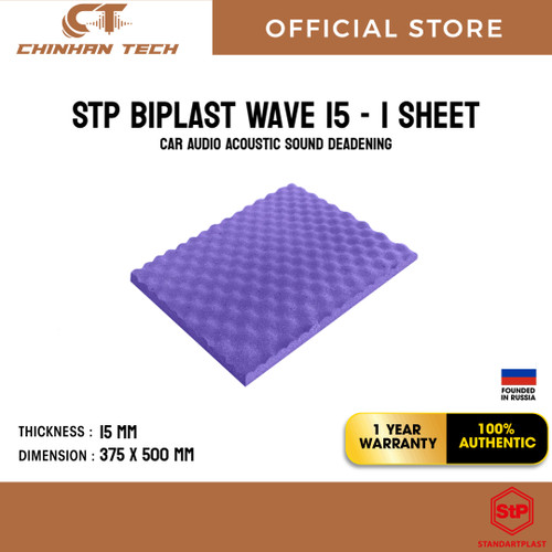 STP Biplast Wave 15 sound-absorbing foam visco-elastic polyurethane with adhesive layer - 1 Sheet
