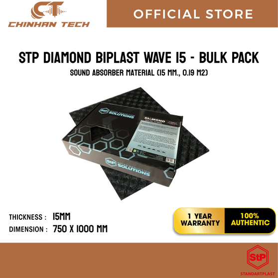 STP BIPLAST DIAMOND WAVE 15  sound absorber material (15 mm., 0.19 m2)   [1 Box]