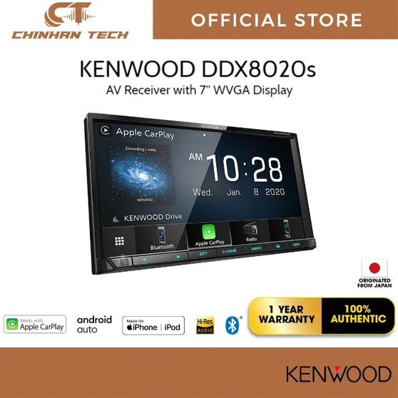Kenwood DDX8020S AV Receiver with 7.0 inch WVGA Display Android Auto Apple Car Play