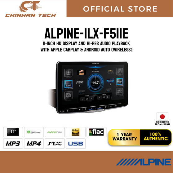 Alpine iLX-F511E 11” Digital Multimedia Receiver Hi-Res Display Wireless Carplay & Android Auto