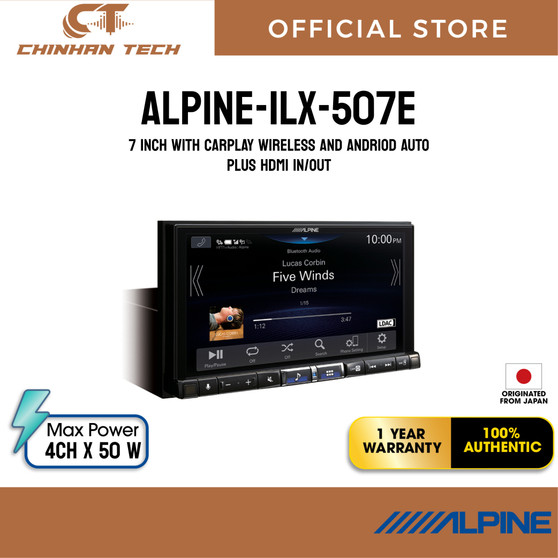 Alpine iLX-507E 7” Digital Multimedia Receiver Bluetooth Wireless Carplay & Android Auto Alpine iLX-507E 7” Digital Multimedia Receiver Bluetooth Wireless Carplay & Android Auto