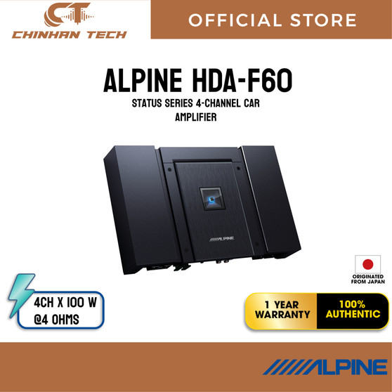 Alpine HDA-F60 Status Series 4-channel car amplifier — 100 watts RMS x 4 Alpine HDA-F60 Status Series 4-channel car amplifier — 100 watts RMS x 4