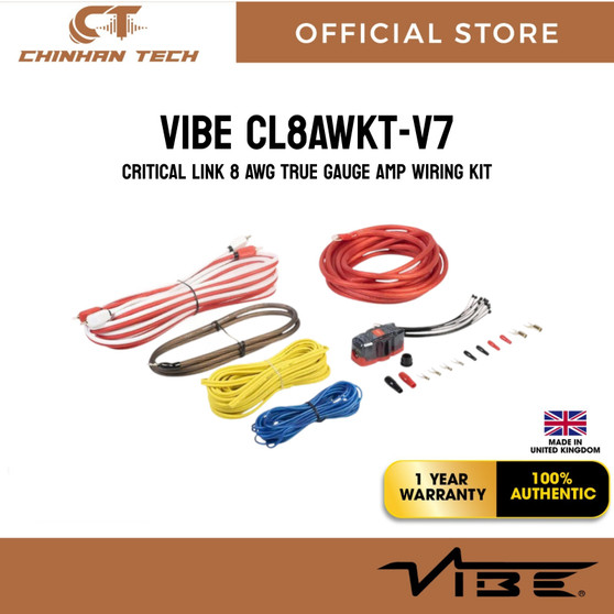 VIBE CL8AWKT-V7: Critical Link 8 AWG True Gauge Amp Wiring Kit