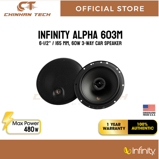 Infinity Alpha 603M 6-1/2" / 165 mm, 60W 3-way car speaker with Grille