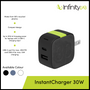 InfinityLab InstantCharger 30W 2 USB Compact USB-C and USB-A PD charger
