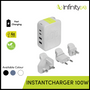 InfinityLab InstantCharger 100W 4 USB Ultra-powerful USB-C and USB-A GaN PD Charger