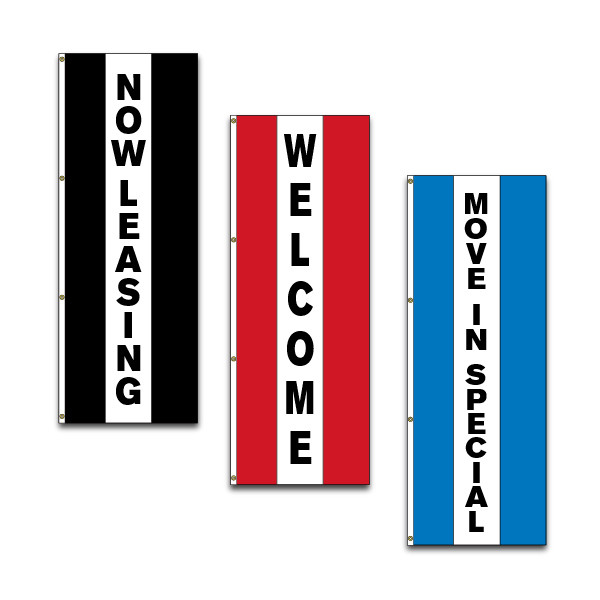 Stock Message Flag - 3'x8' - DBD Sign Solutions