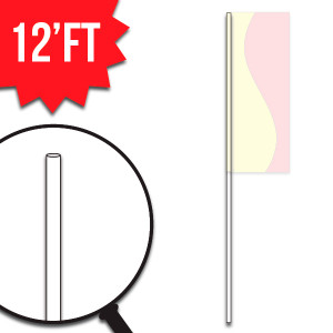 Steel Flag Pole (White) - 12' ft