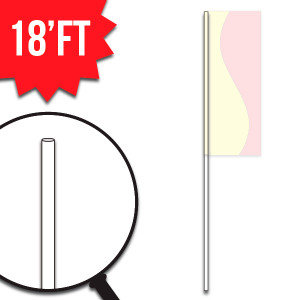 Steel Flag Pole (White) - 18' ft