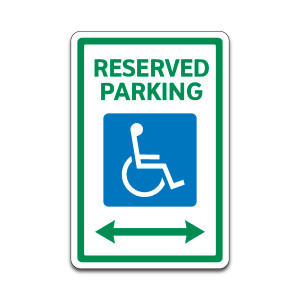 Handicap Parking Sign - "Reserved Parking" Arrows (12"x18") Handicap Parking Sign - "Reserved Parking" Arrows (12"x18")