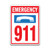 Pool Sign - "Emergency 911" (18"x24")