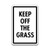 Property Rules Sign - "Keep Off The Grass" (12"x18")